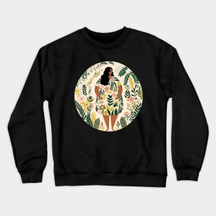 Body Positive Boho Style Leaves Crewneck Sweatshirt